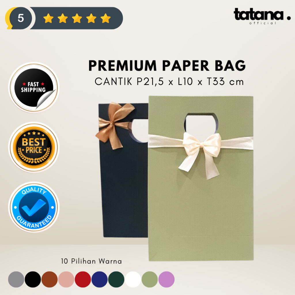 

PREMIUM PAPER BAG (kantong kado cantik) - 21.5 x 10 x 33 cm