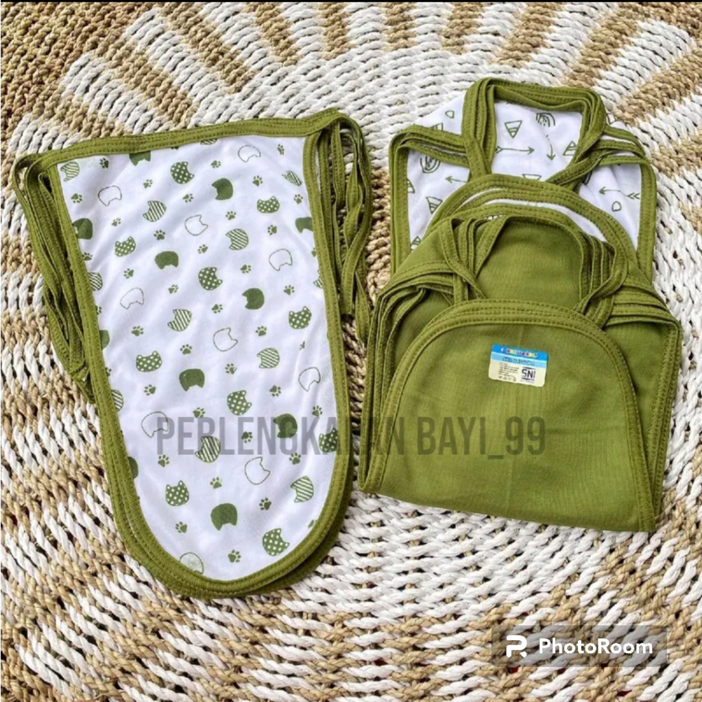 Popok Tali Bayi 6 Pcs Seri Hijau Olive Popok Bayi Kain Katun