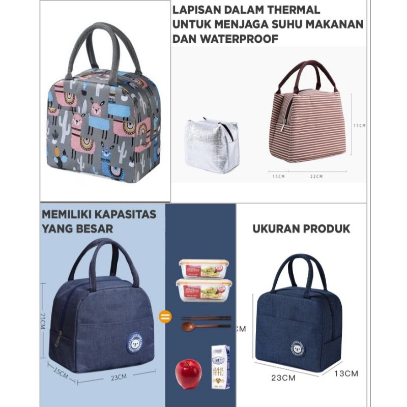 Tas Travel menjaga suhu makanan / tas bekal / tas bontot / tas bekal waterprof /