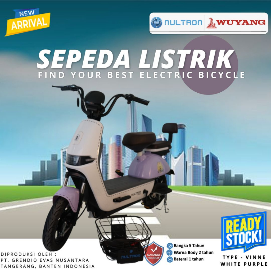 Sepeda Listrik NULTRON WUYANG VINNE 500 Watt High Quality HARGA PROMO LAUNCHING