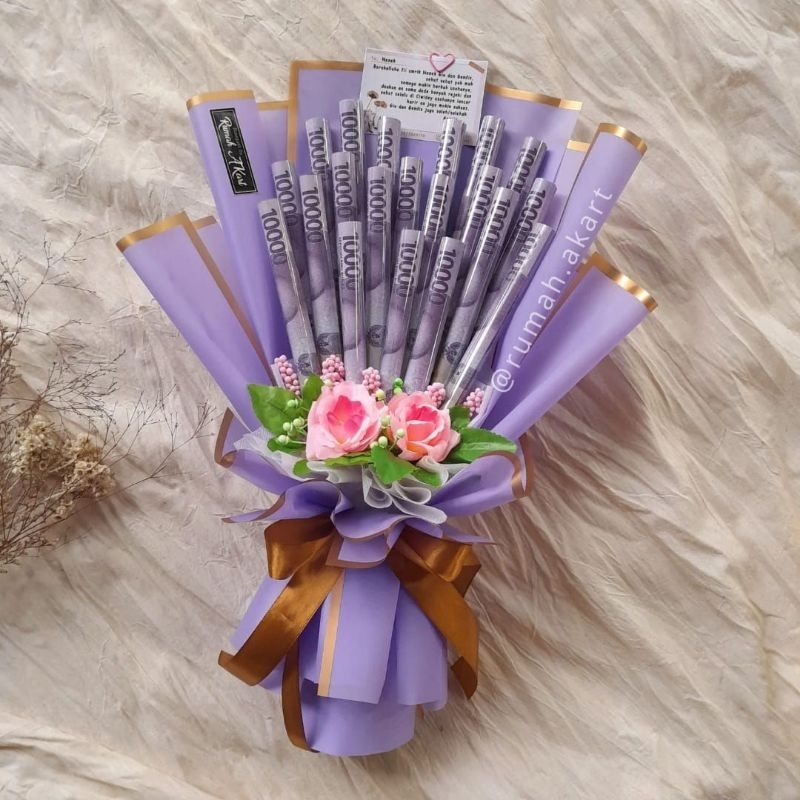Buket uang kosong BENTUK ROLL, Buket wisuda, Buket Hadiah ulang tahun