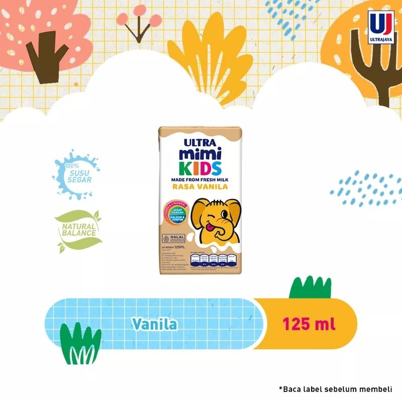 

ultra mimi susu uht 125ml rasa vanila