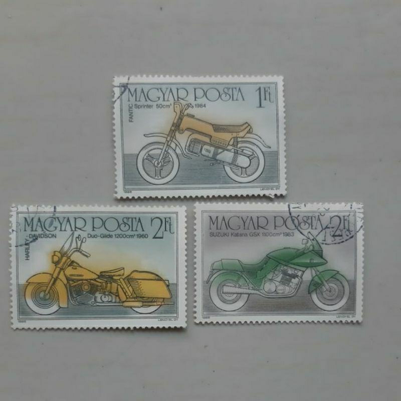 

Perangko Magyar posta Hungaria Motor klasik set 3 prangko
