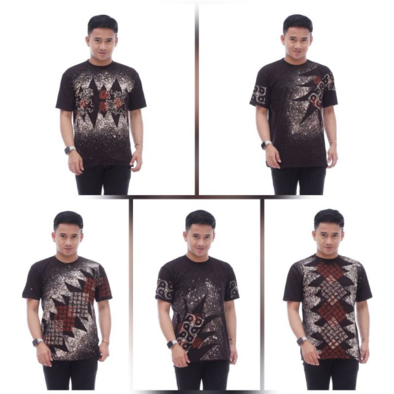 ATASAN KAOS PRIA BATIK CAP ETNIK BATIK PEKALONGAN PREMIUM ATASAN BATIK