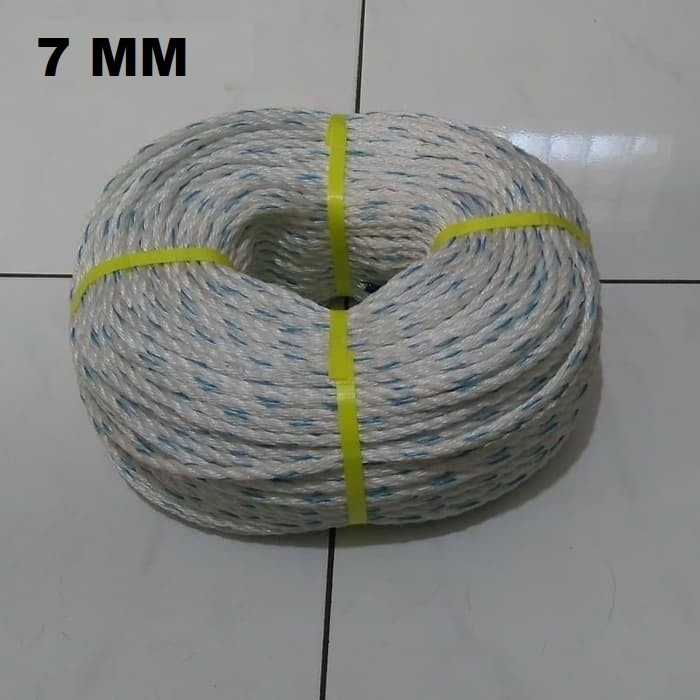 

1 KG Tali Tambang PUTIH 7 MM PP IMPORT KOREA Lentur Tahan Gesekan