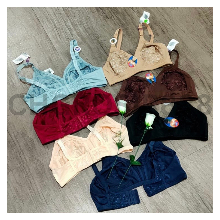 1 dan 3 pcs GUINI BRA BH BRUKAT 500 CUP B BESAR JUMBO WANITA SEMI TRANSPARAN TANPA KAWAT DAN BUSA UK