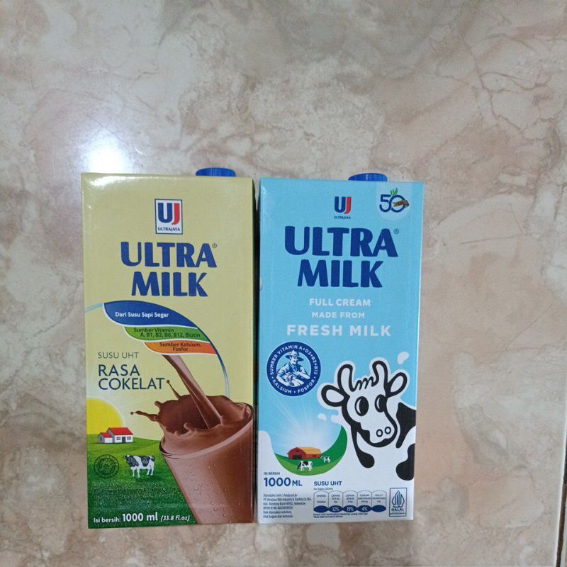 

Ultra Milk Susu UHT full cream cokelat 1 liter