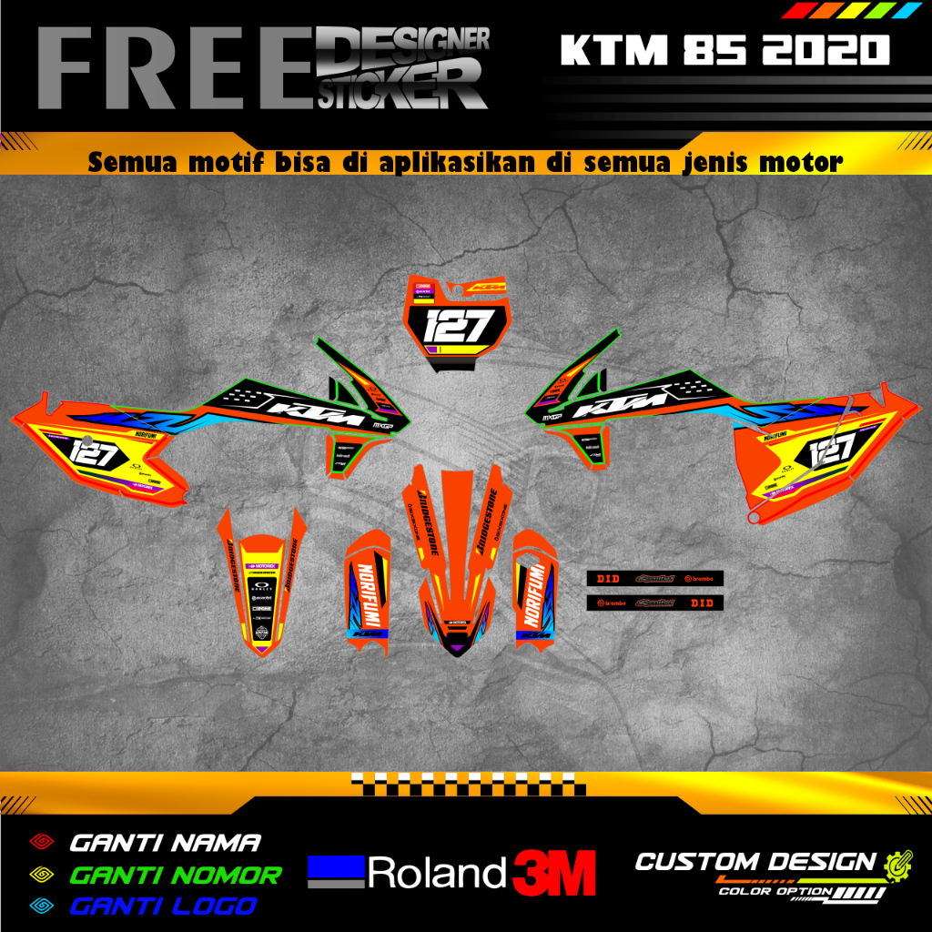 DECAL STIKER KTM 85 TAHUN 2018-2020 FULL BODY WS013