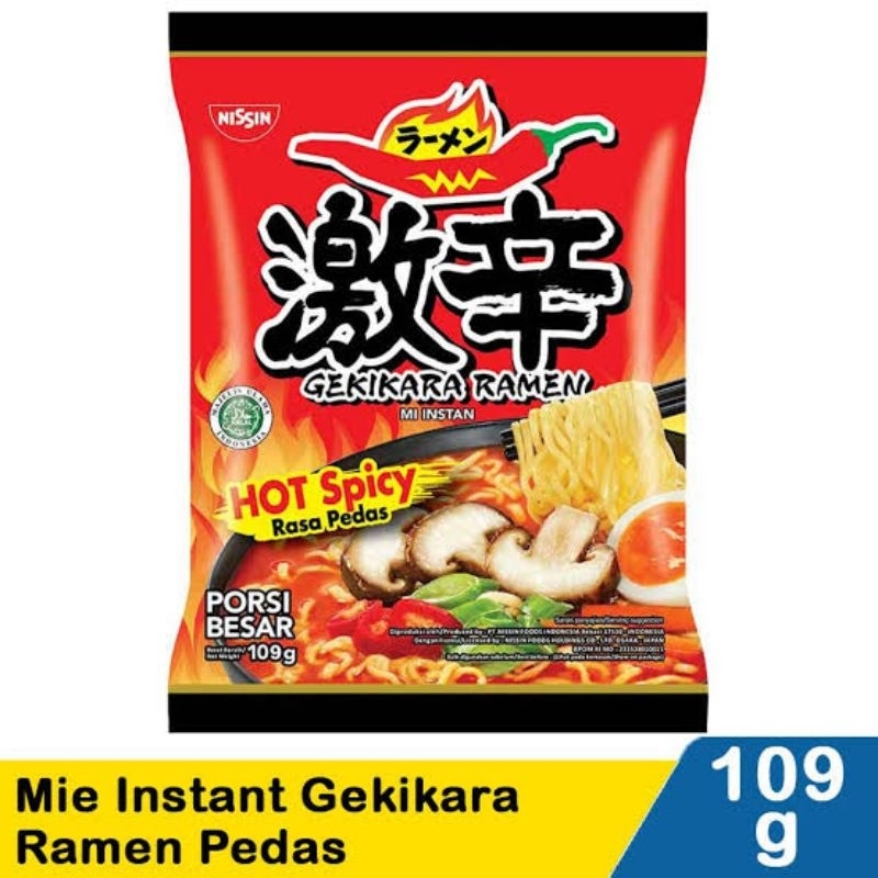 

nissin mie instant gekikara ramen pedas / takoyaki / kaldu ayam / hot carbo 100g