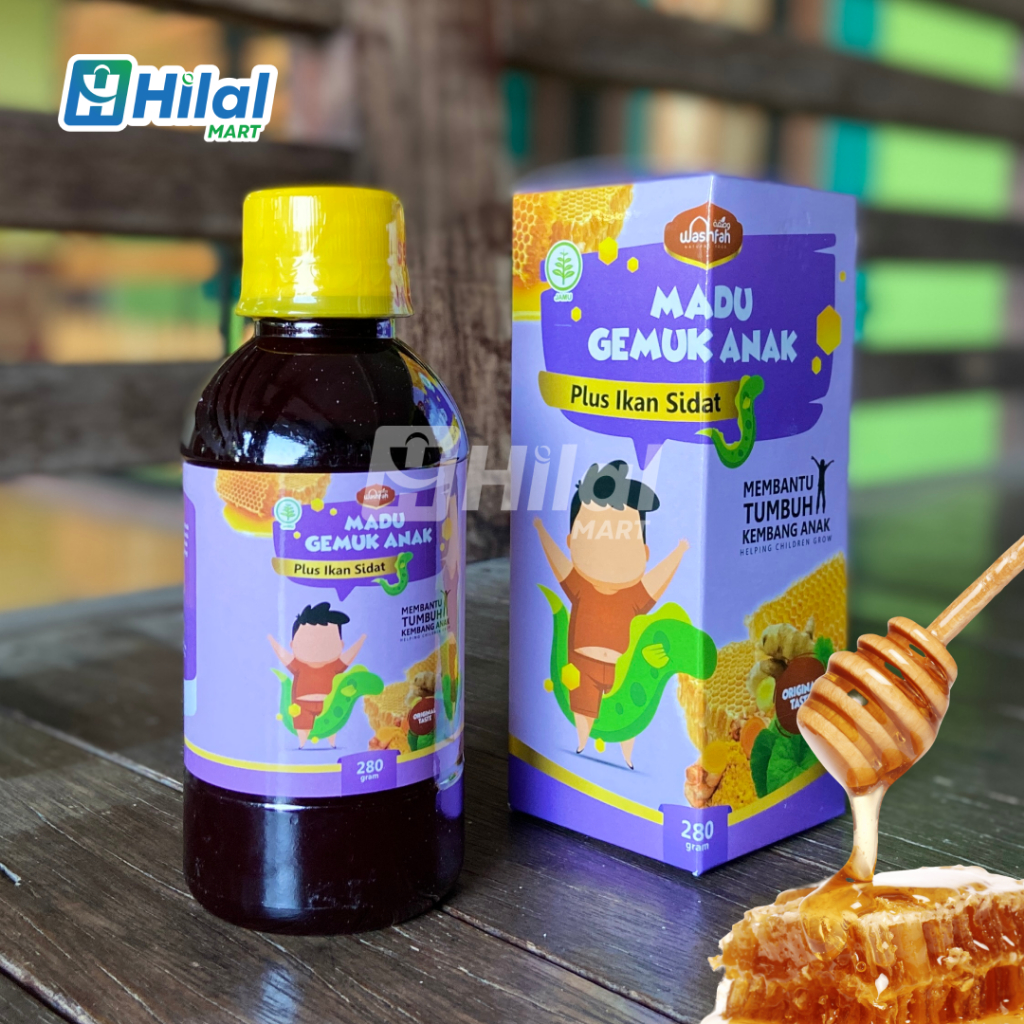 

Madu Gemuk Anak Sehat Plus Royal Jelly Propolis Ikan Sidat Temulawak Pegagan Kunyit Temu Ireng Washfah