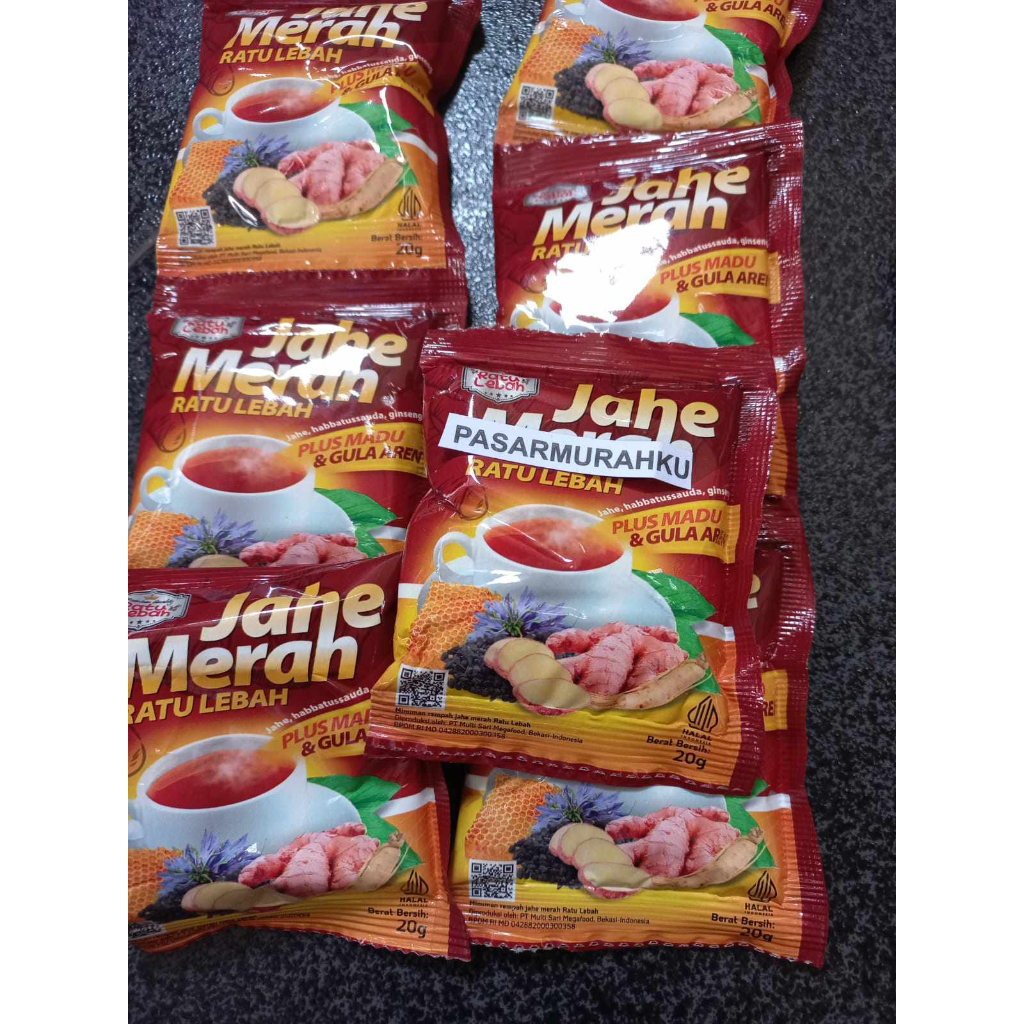 

40 SACHET JAHE MERAH RATU LEBAH SUPER PLUS MADU DAN GULA MERAH / JAHE HERBAL RATU LEBAH