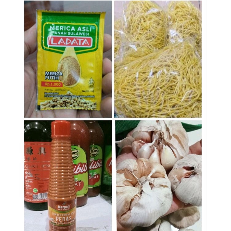 Paket bahan mie kering (mie titi) khas makassar 1kg mie