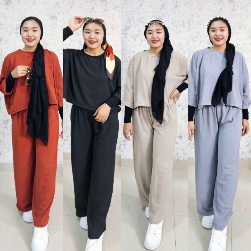 ONE SET CROP TOP CRINKLE PREMIUM