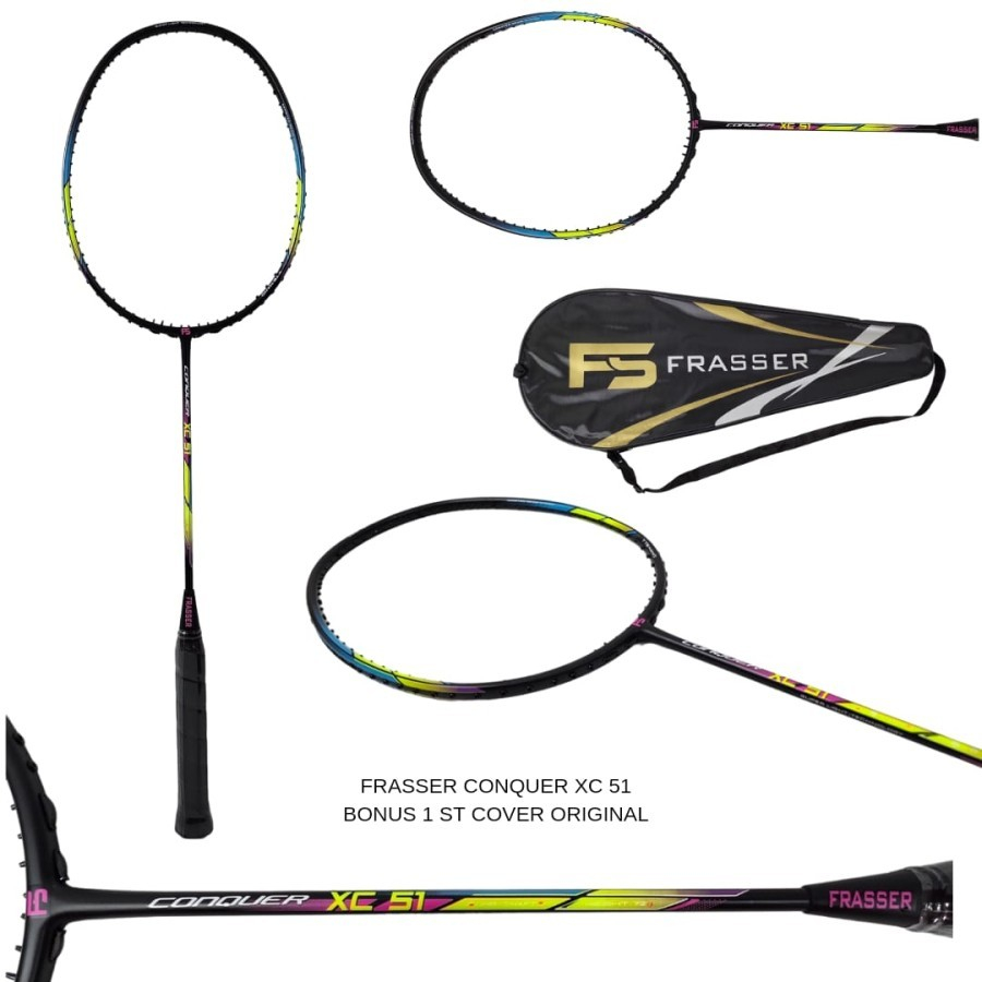 Frasser Raket Badminton Bulutangkis Fs Conquer XC 51 Bonus Tas