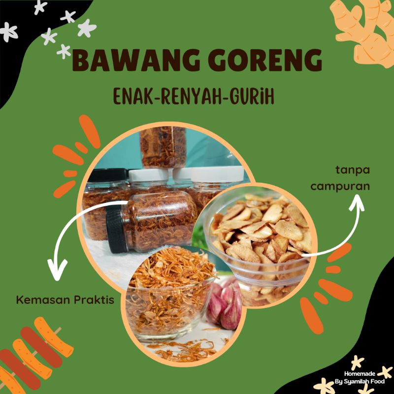 

bawang Goreng asli tanpa campuran, dari bawang Probolinggo enak kriuk renyak praktis