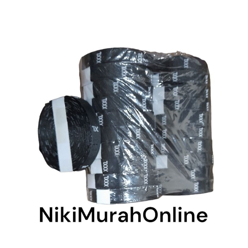 WOVEN LABEL SATIN RAJUT HITAM / SIZE BORDIR