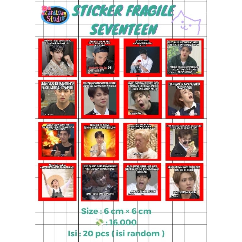 

STIKER FRAGILE SEVENTEEN KPOP