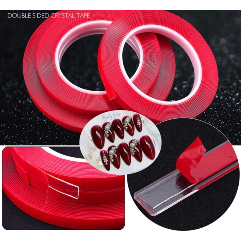 

DOUBLE TAPE side fake nail display chart 0,3mm / lem double tip acrylic nail pajangan kuku nailart