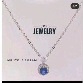 KALUNG KOYE EMAS ROYAL BLUE LADY DIANA BLUE SAPPHIRE BATU BIRU MEWAH
