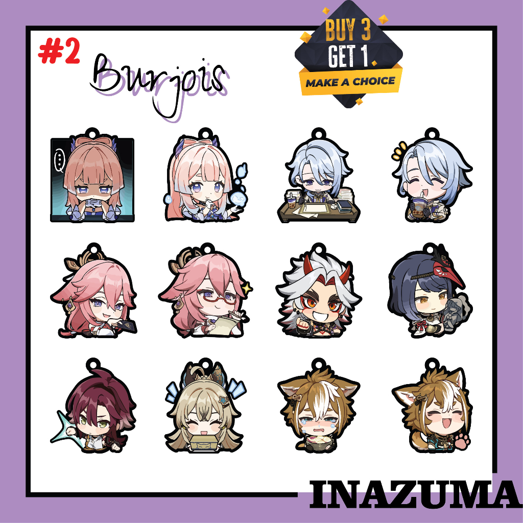 BURJOIS Mini Inazuma Character #2 | Genshin Impact Merchandise | Gantungan Kunci Genshin Impact Vers