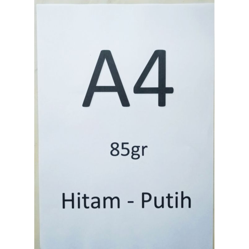 

Jasa Print / Cetak Hitam Putih Kertas A4 80gr