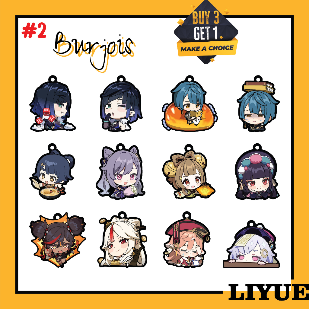 BURJOIS Mini Liyue Character #2 | Genshin Impact Merchandise | Gantungan Kunci Genshin Impact Versi 
