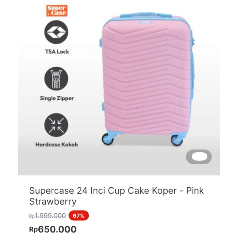 Supercase 24 Inci Cup Cake Koper - Pink Strawberry ( Ace Hardware )