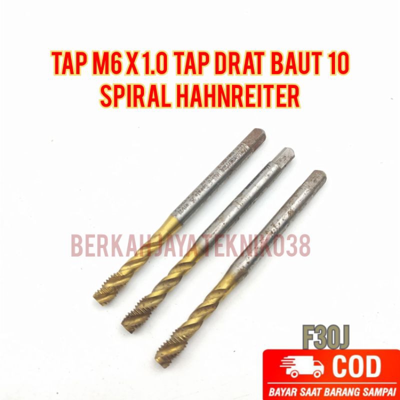 Tap M6x1.0 Tap Drat Baut 10 Spiral Hahnreiter Bukan Yamawa OSG