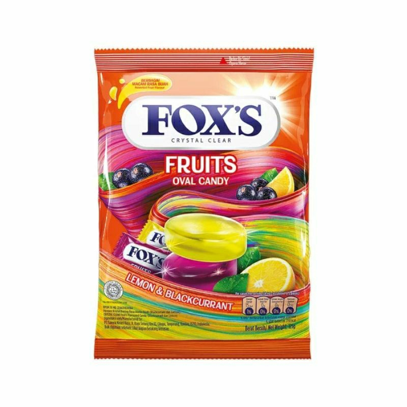 

Permen Fox's fruits lemon & blackcurrant 125g