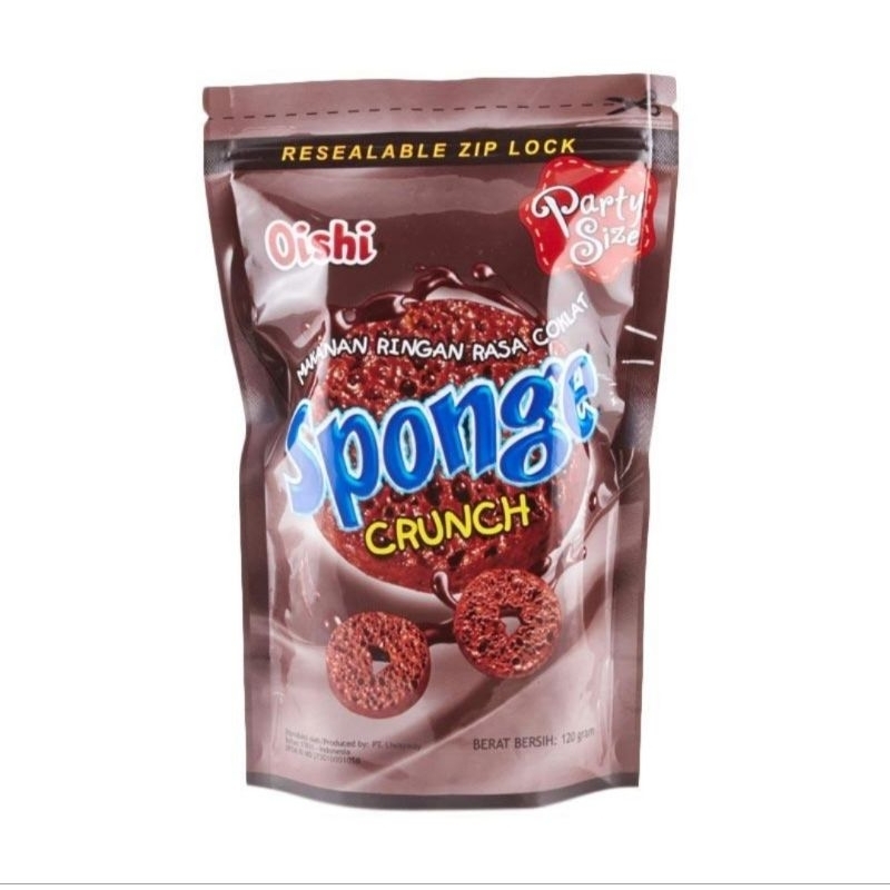 

Sponge Crunch Rasa Coklat Chocolate Snack Oishi Sponge 100gr