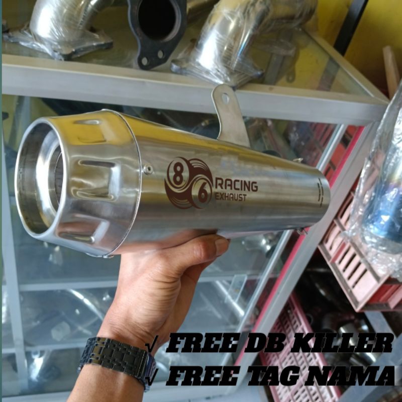 silincer original 86 racing exhaust copy arrow suara bass gahar