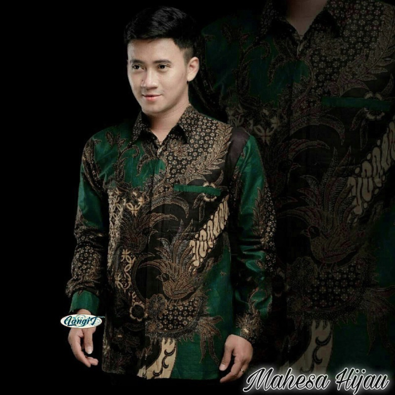 Kemeja Batik Pria Mahesa Hijau | Atasan Batik Pria Kantor | Atasan Batik Pria Kondangan | Atasan Bat