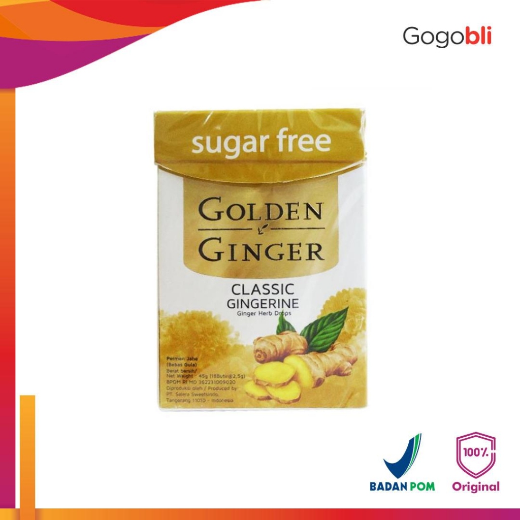

Golden Ginger Flip Top Sugar Free Classic Gingerin 45gr