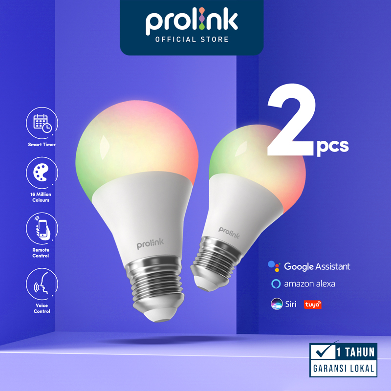 Prolink Smart LED WIFI + BLUETOOTH 9W (Paket 2 Pcs Lebih Hemat)