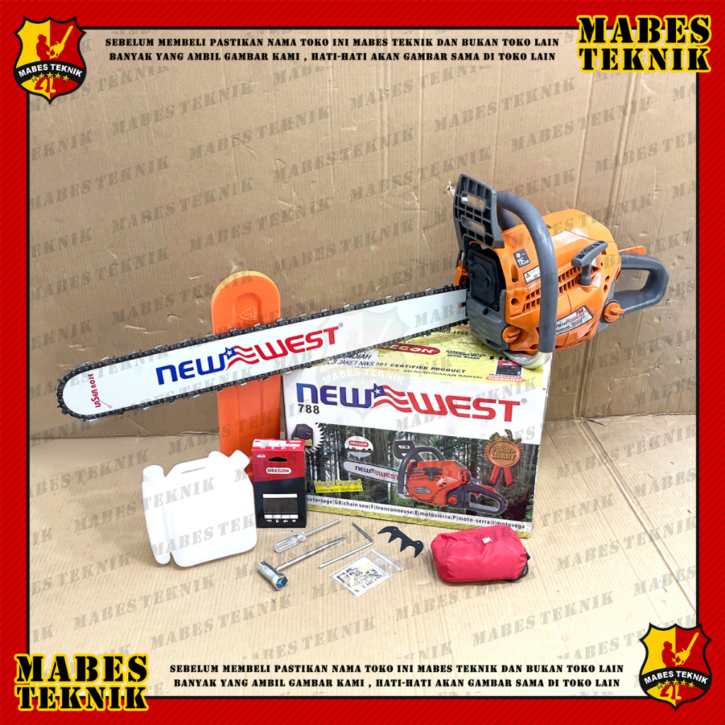 GERGAJI POTONG KAYU CHAIN SAW NEW WEST 788 / NW788 BAR 26" INCH 66 CM