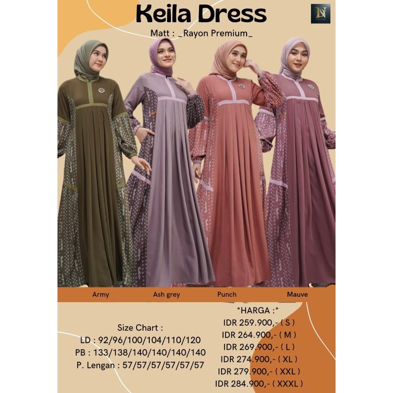 KEILA DRESS BY NADEERA LUXURY GAMIS MOTIF MIX POLOS KONDANGAN GAMIS MUSLIM DEWASA