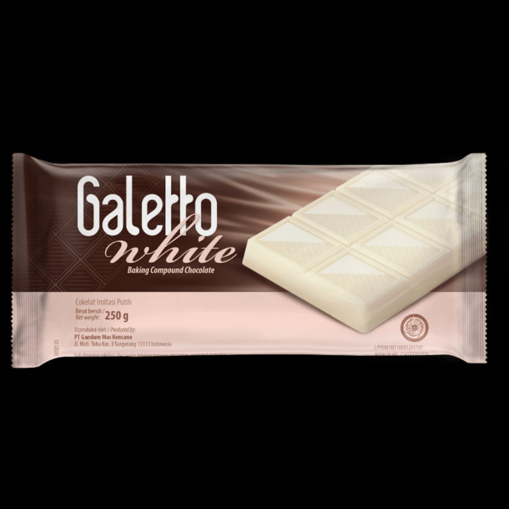 

galetto white / dark chocolate compound kemasan 250gr