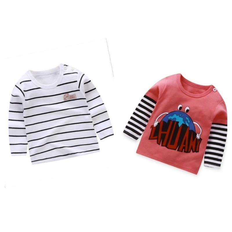 Baju anak lengan panjang motif garis