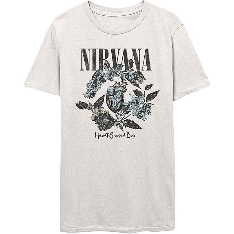 Baju Kaos Nirvana T Shirt Heart Shaped Box Band Logo Official T-Shirt - Kaos dewasa - Kaos Pria - Ka