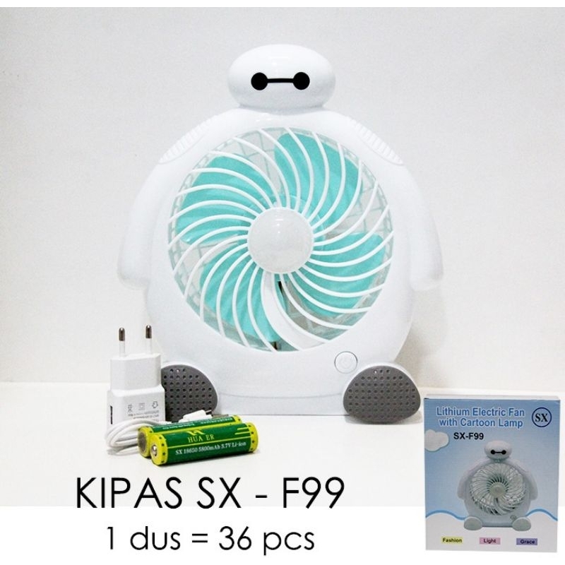 SX-F99 Kipas Angin Cas Dc Baymax Eternal Classics Charge Fan
