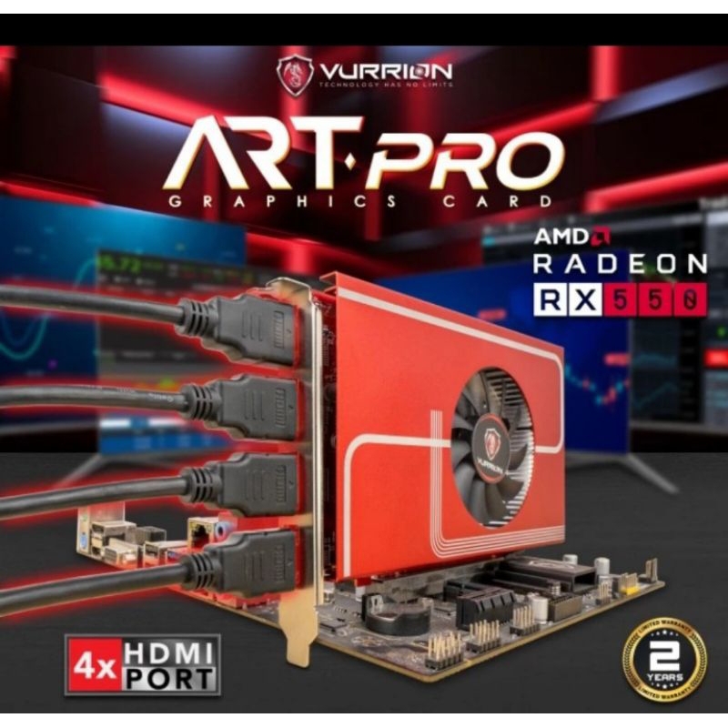 VGA VURRION RX 550 4GB DDR5 4 HDMI