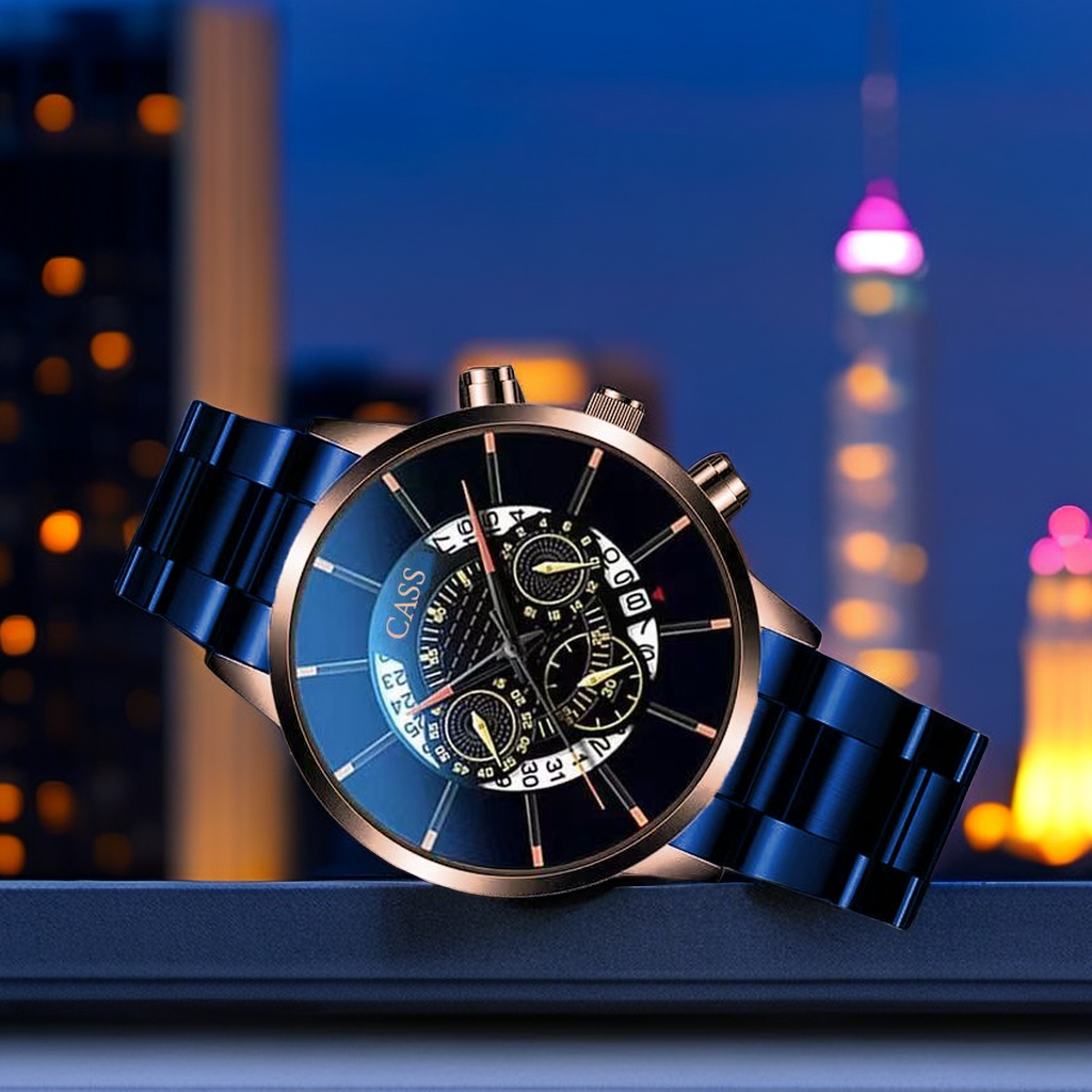 Jam Tangan Bisnis Pria Penunjuk Waktu Kalender Mode Jam Tangan Kuarsa Pria Jam Tangan Ultra-Tipis