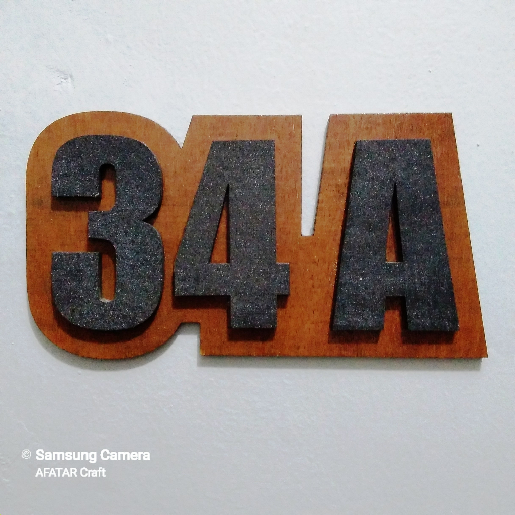 Nomor Rumah Kayu Minimalis/ Nomor Pintu Kamar/ Nomor Timbul Kayu CUSTOM Premium elegan minimalis