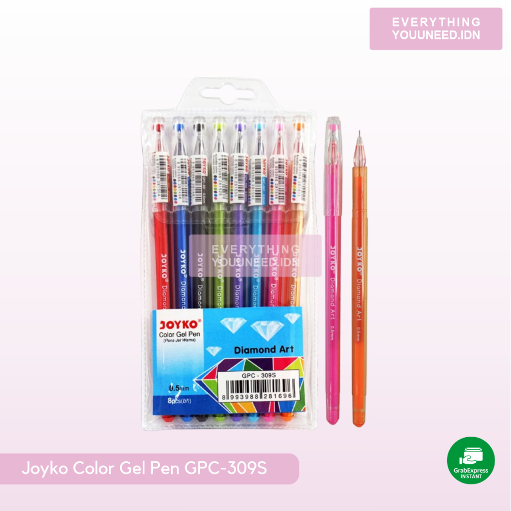 

Joyko Color Gel Pen / Pulpen / Pena GPC-309S / 1 Set 8 Warna / 0.5 mm