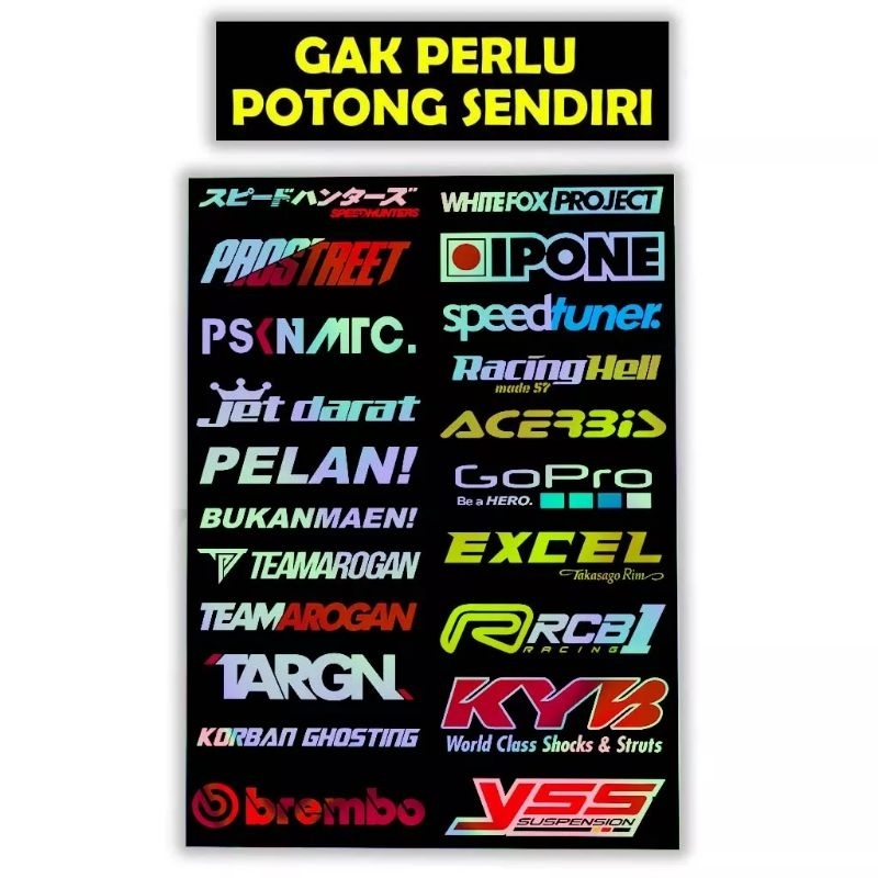

Stiker Logo Racing Stiker Pack Racing Hologram +Sudah Di potong
