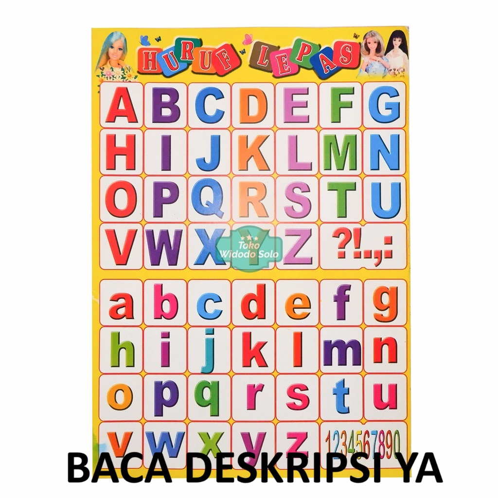 1 LEMBAR Poster Edukasi ABCD Besar Kecil 35x50cm