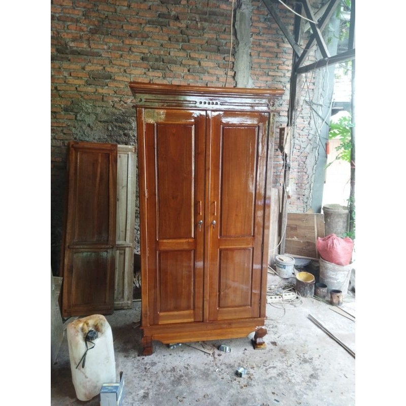 lemari pintu 2 kayu/pakaian/baju/lemari anak