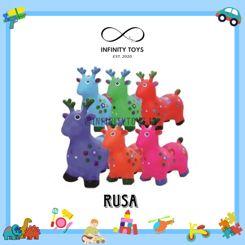 Animal Jumping Unicorn Kuda Sapi Rusa Karet Musik