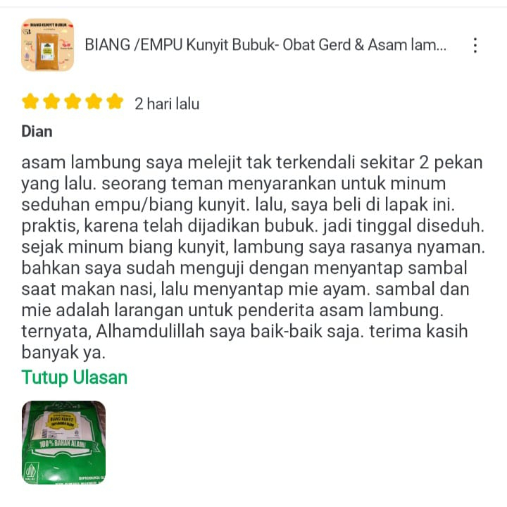 

p4yu BIANG/EMPU Kunyit Bubuk SUPER (POUCH) GERD Sugar FREE