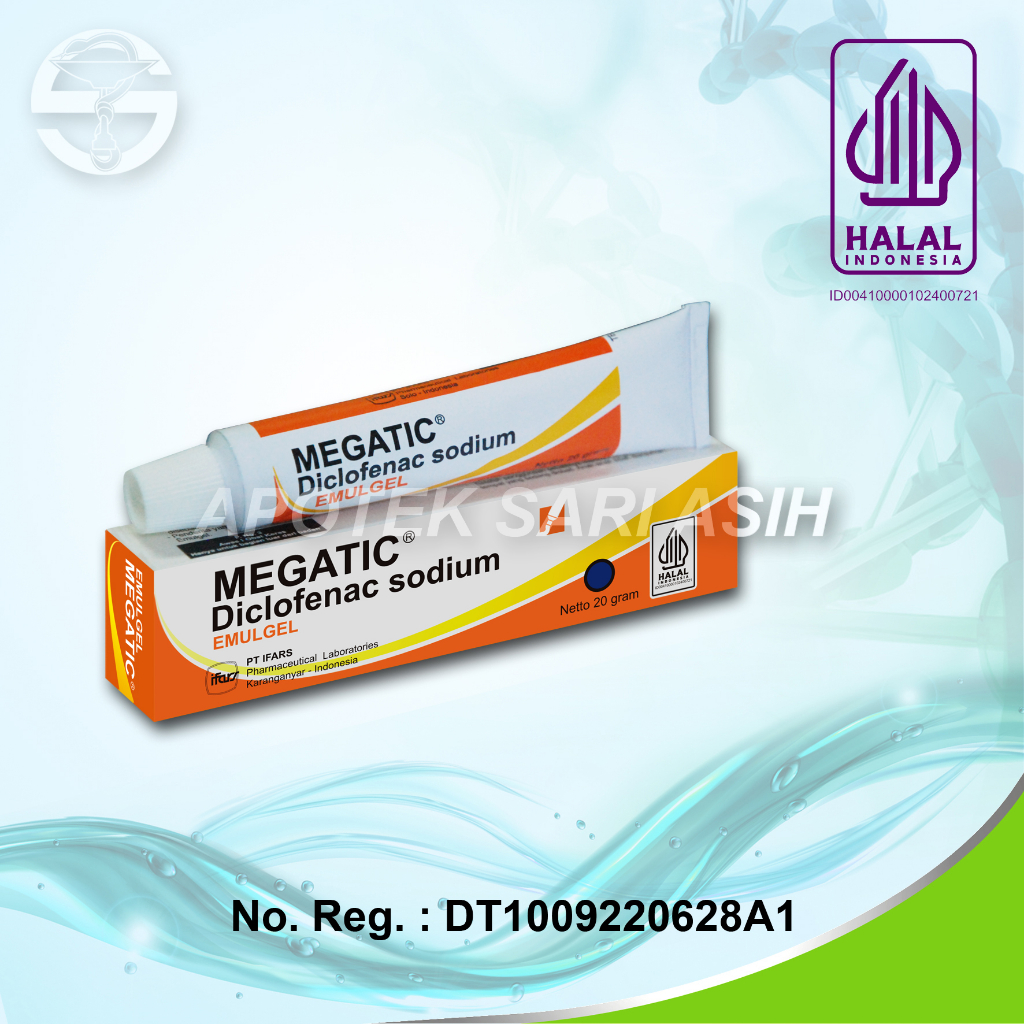 MEGATIC GEL | Natrium Diclofenac mengurangi nyeri otot | 20 gr